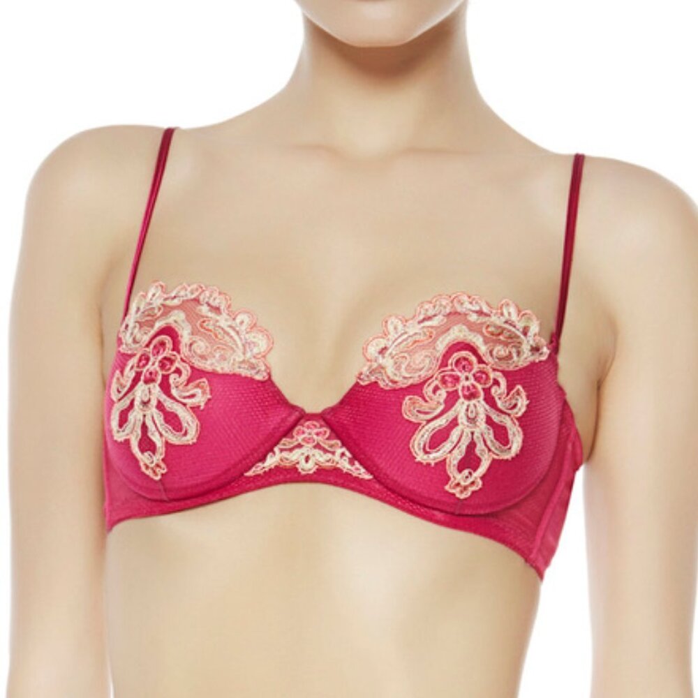 La Perla Paisley Bandeau Embroidered Padded Bra